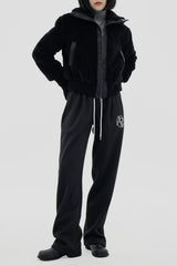 カラーコンビネーションレタリングブラッシュトレーニングパンツ / Color combination lettering brushed training pants (3color)
