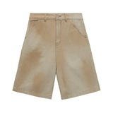 Wide-leg denim bermuda shorts