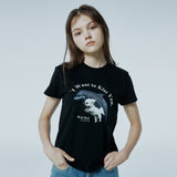 パピードルフィンジャンピングTシャツ / Puppy dolphin jumping half sleeve t shirts women