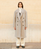 ウールブレンドオーバーサイズロングコート/RCH wool blended oversized long coat gray