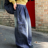 [MADE] Wooko Pintuck Cargo Back Banding Wide Denim Pants