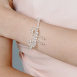 [925 SILVER] クリスタルリボンブレスレット
