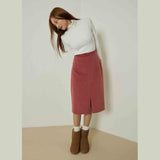 エボニーシャーリングタートルネックトップ/Ebony shirring turtleneck top (white)
