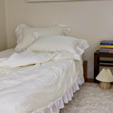 シャーリングラッフルサマーコンフォーターセット - Cream white - Q