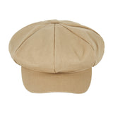 Herringbone label newsboy cap BEIGE