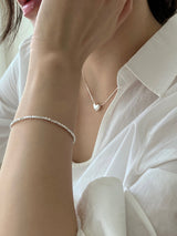 [92.5silver] シルキーハートネックレス