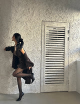 Silver-grooved Stelleto high heels