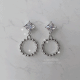 ダイアモンドアンドシルバーリングピアス