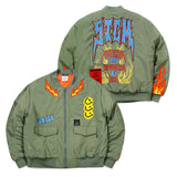21 FLAME OVERSIZED MA-1 JACKET LIGHT KHAKI / BLACK (6629884756086)