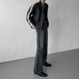 オールブラッシュバックスリットブーツカットデニム/MG608 All Brush Back Slit Bootcut Denim