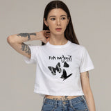 フォーデイアウトロゴバタフライクロップドTシャツ/FOR DAYOUT Logo Butterfly Cropped T-shirt