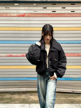 [MADE] Beckin high neck knit color combination balloon aviation jumper