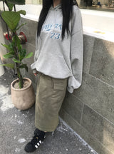 Daily slit cargo bendable long skirt
