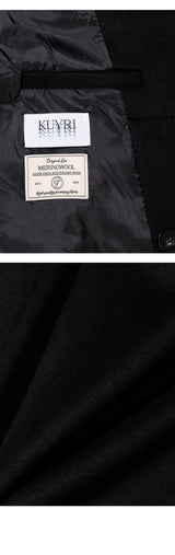 Merino Wool Overfit Double Long Coat (Classic Black)