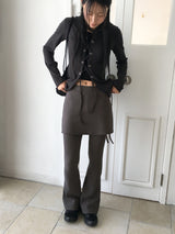 Thein corset strap slim hooded sweatshirt