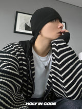 No.0363 st KNIT hood warmer zip-up (3color)