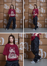 [24SS] AE LOGO CAT EARPLUG ARTWORK SHORT SLEEVE T-SHIRT NAVY