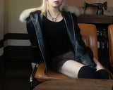 vintage fur two-way blouson jumper