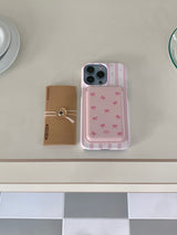 ribbon macsafe wallet (pink)