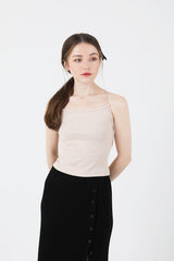 シースルーバックスリットロングスリーブニット / See-Throught Back Slit Long Sleeve Knit Beige
