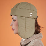 Heavy Padding Stud Logo Trooper Hat Beige