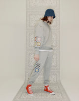GRANNY SQUARE JOGGER PANTS GRAY MELANGE (6691423617142)
