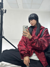 Camouflage Hooded Zip-Up Windbreaker