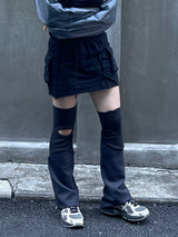 カラーマッチングスリットレッグウォーマー / color matching slit leg warmer