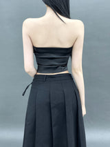 ベターラップアンバランスロングプリーツスカ－ト/797. Better wrap unbal long pleats sk (2color)