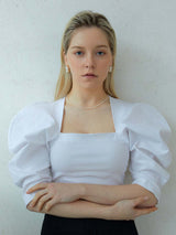 Daily Artistic Gold earring_S(White) (6642407211126)