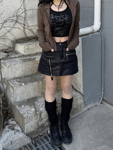 ビンテージリブドフードジップアップ / Y2K Vintage Ribbed Hood Zip-Up