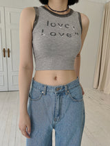 ラブラブクロップスリーブレス / Love Love Crop Sleeveless (2color)