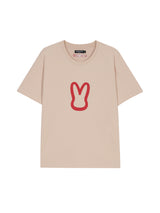MOON BUNNY OUTLINE T-SHIRT LIGHT PEACH (6586876854390)