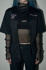 エンジェルナンバーレイヤードトップセット/angel number layered top set - black