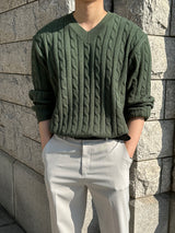 フォードツイストVネックニットウェア / Ford Twisted V-neck Knitwear (7 colors)
