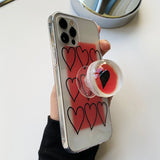 レッド　ハートクリスマススマホグリップセット