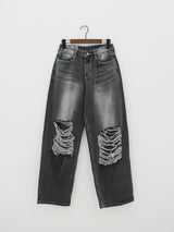 グランジワイドパンツ/no.1859 Grunge Black Blue Wide Pants