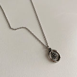 アンティークフラワ－コインユニークネックレス/of Antique Flower Coin Unique Necklace