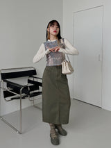 リーフ コットン ロングスカート / no.6181 Leaf Cotton Long Skirt (3color)