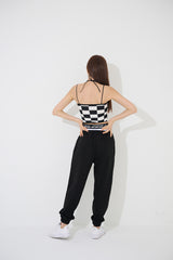 チェッカークロップトップ/TOP(9228) Checker Crop Top (with Cap)