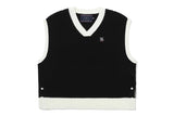 ワッフルニットベスト / WAFFLE KNIT VEST_BLACK