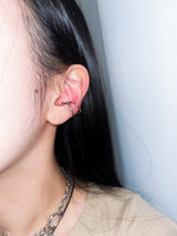 Silver pierced shape ear cuff (set)