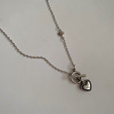 s-eh アンティークシンプルハートトグルバーネックレス/ s-eh Antique Simple Heart Toggle Bar Necklace