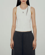 ロゴノースリーブトップ / LOGO SLEEVELESS TOP (WHITE)