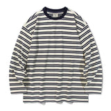 Border 2 Color long Sleeve T58 Cream/Navy (6614929080438)