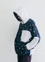 ロイヤルフリースフードジャケット / BSR2223FWJK103 ROYAL FLEECE HOODED JACKET MINI BEAR RABBIT NAVY