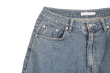 No.0346 G washed set straight denim PT