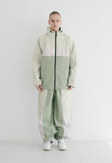 ラインブロックフーディージャケット/BSR2223FWJK029 LINE BLOCK HOODED JACKET CREAM KHAKI