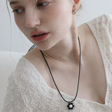 デイジーレザーネックレス / Daisy Leather N.(2color)