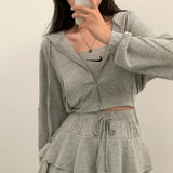 [Bellide made] skirt + hooded zip-up set